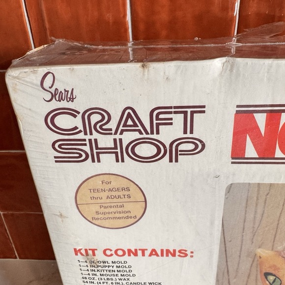 NOS Sealed Vintage 70s Sears Novelty Candle Kit Animals Owl Cat Dog MCM Whimsy - Picture 5 of 7
